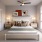 a bedroom with a bed and two nightstands