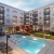 a swimming pool in a courtyard